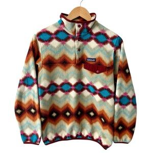 Patagonia Synchilla Snap-T "Timber Twist Cinder Red" Fleece Pullover size XS